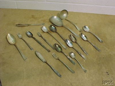 Lot of Old Silverplate Serving Spoons & Forks 